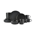 Vajilla De Ceramica Negro 16 Piezas Moderna 4 Personas Kb-28