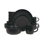 Vajilla De Ceramica Negro 16 Piezas Moderna 4 Personas Kb-28