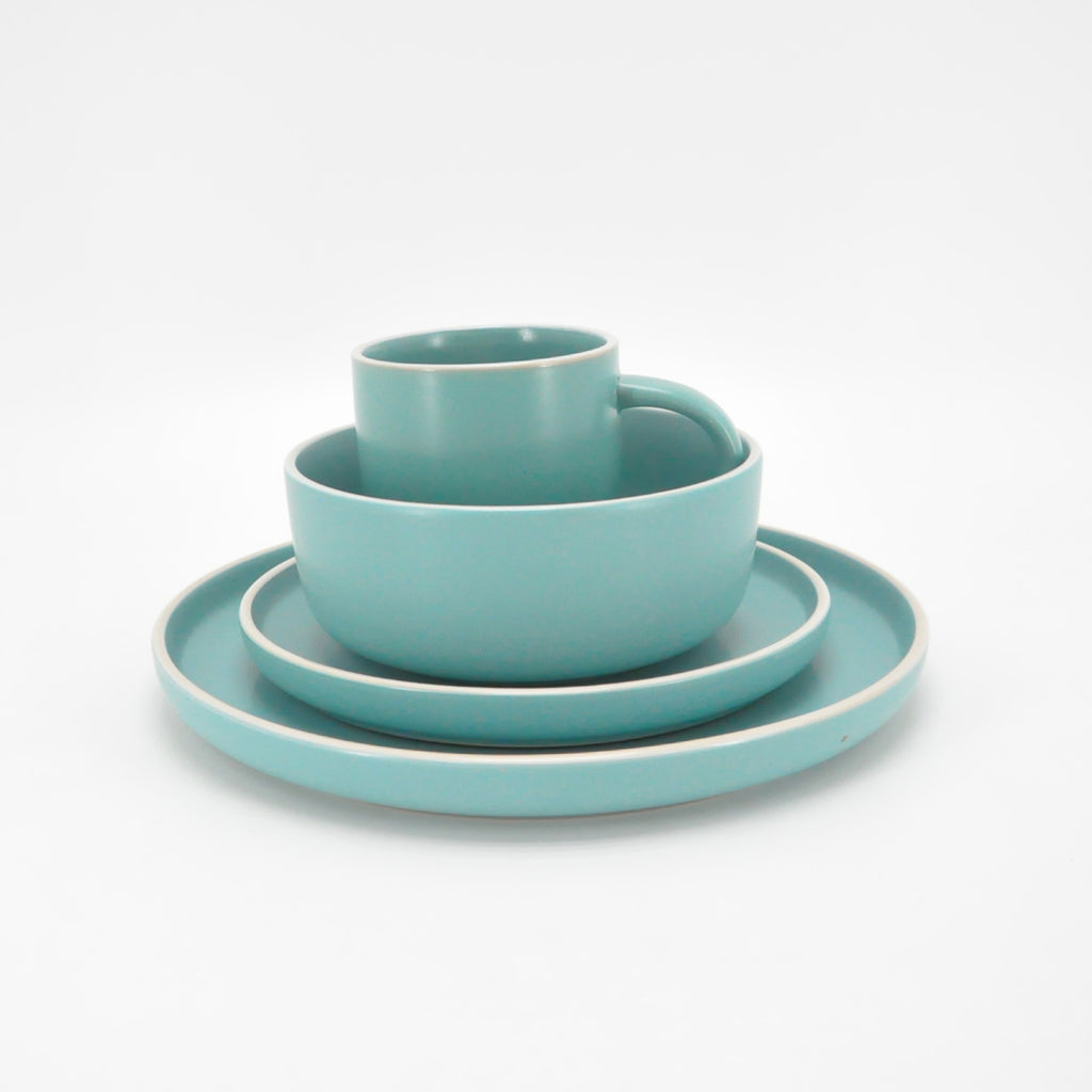 Vajilla De Ceramica Azul 16 Piezas Moderna 4 Personas Kb-29