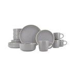 Vajilla De Ceramica Gris 16 Piezas Moderna 4 Personas Kb-026