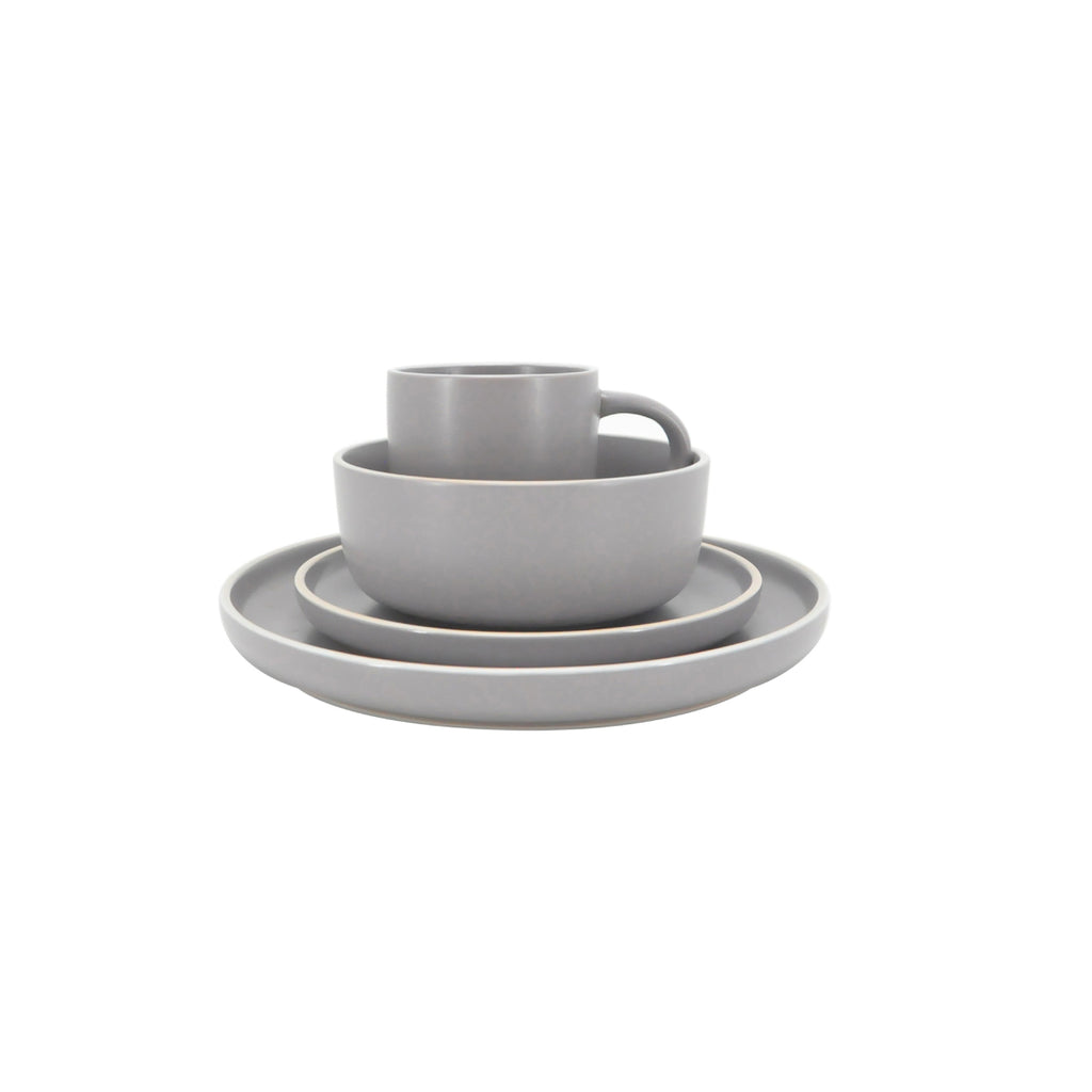 Vajilla De Ceramica Gris 16 Piezas Moderna 4 Personas Kb-026