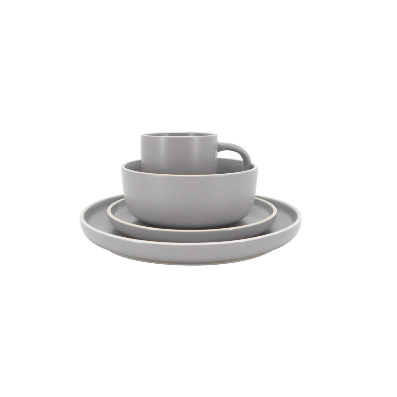 Vajilla De Ceramica Gris 16 Piezas Moderna 4 Personas Kb-026