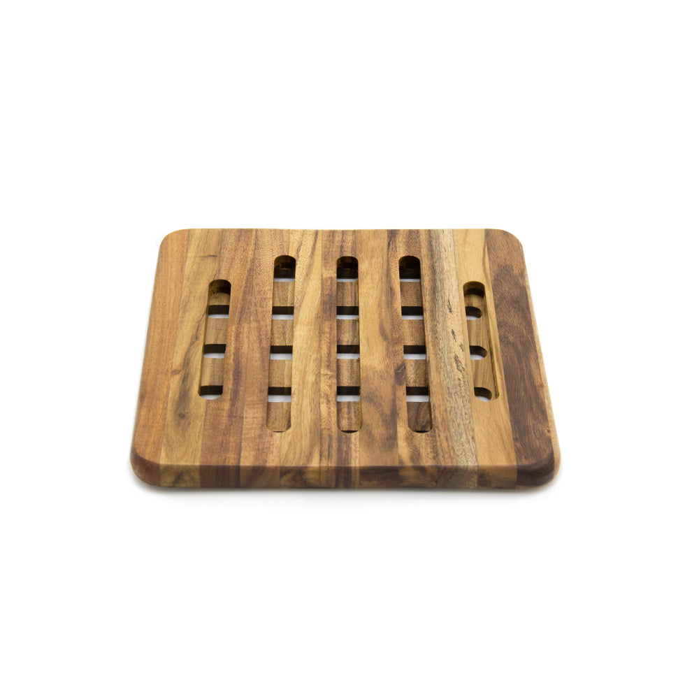 Set 2 Porta Caliente Cuadrado Madera Natural Acacia Sw-02