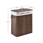 Cesto Ropa Sucia De Bambu Con Division 52*32*63cm Mh-15