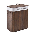 Cesto Ropa Sucia De Bambu Con Division 52*32*63cm Mh-15