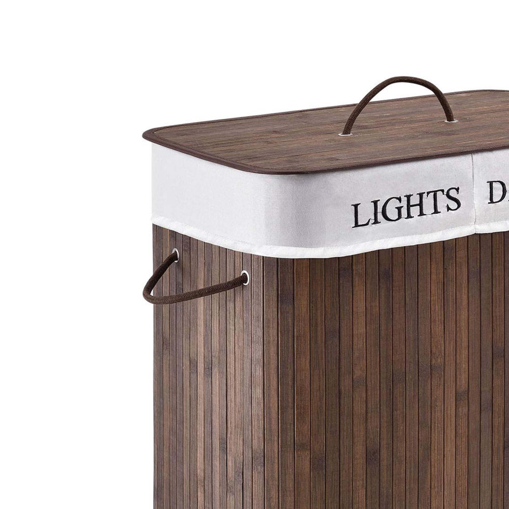 Cesto Ropa Sucia De Bambu Con Division 52*32*63cm Mh-15