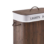 Cesto Ropa Sucia De Bambu Con Division 52*32*63cm Mh-15