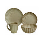 Vajilla De Ceramica 16 Piezas Para 4 Personas Color Arena Moderna