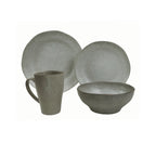 Vajilla De Ceramica 16 Piezas Para 4 Personas Acabo Rustico Gris Claro Rustica