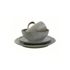 Vajilla De Ceramica 16 Piezas Para 4 Personas Acabo Rustico Gris Claro Rustica