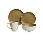 Vajilla De Ceramica 16 Piezas Para 4 Personas Moderna Color Mostaza