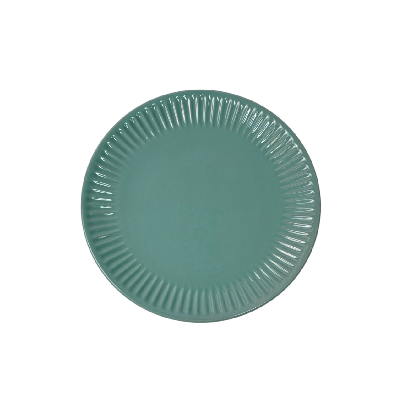 Vajilla De Ceramica Color Glaze Verde Para 4 Personas 16pz Azul Petróleo Texturizado Con Relieve
