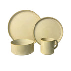 Vajilla De Ceramica Para 4 Personas Color Beige Diseño Lineas
