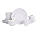 Juego De Vajilla Ceramica Color Blanca Para 4 Personas Con Textura