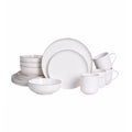 Vajilla De Porcelana Blanca Borde Negro 16pz Para 4 Personas