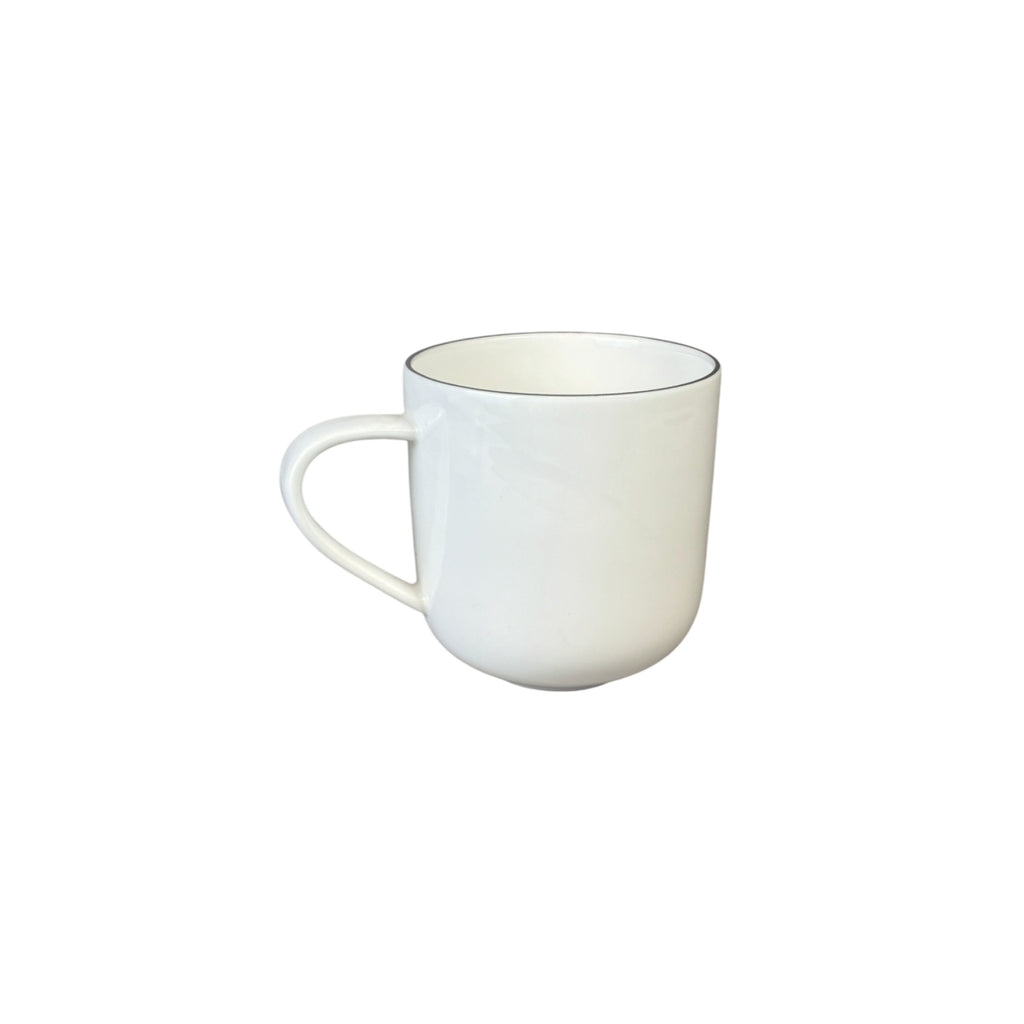 Vajilla De Porcelana Blanca Borde Negro 16pz Para 4 Personas
