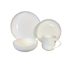Vajilla De Porcelana Blanca Borde Negro 16pz Para 4 Personas