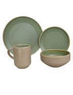 Vajilla De Ceramica Verde Pistache 16 Piezas Para 4 Personas Acabo Moderno