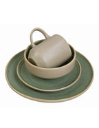 Vajilla De Ceramica Verde Pistache 16 Piezas Para 4 Personas Acabo Moderno