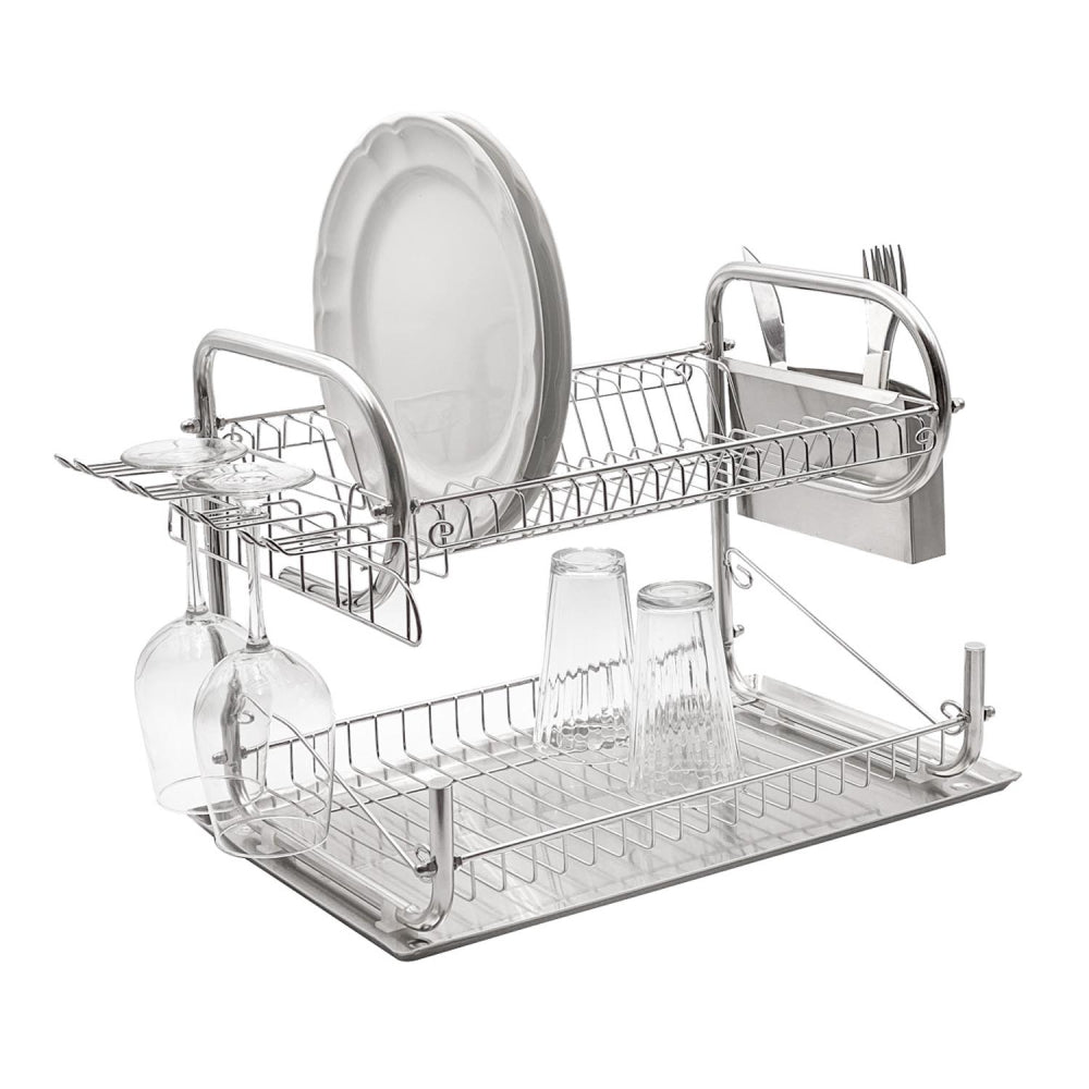Escurridor De Platos Acero Inoxidable 2 Pisos Sk-1002
