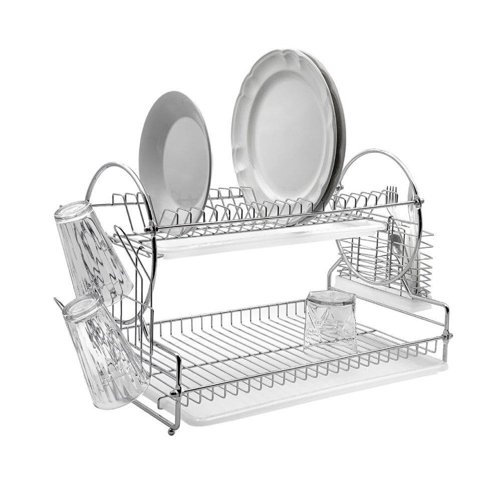 Escurridor De Platos De Acero Inoxidable 2 Pisos 2 Charolas Sk-1004