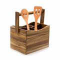 Porta Cubiertos Grande De Madera Natural Acacia Sw-04