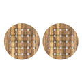 Set 2 Porta Caliente Redondo De Madera Natural Acacia Sw-01