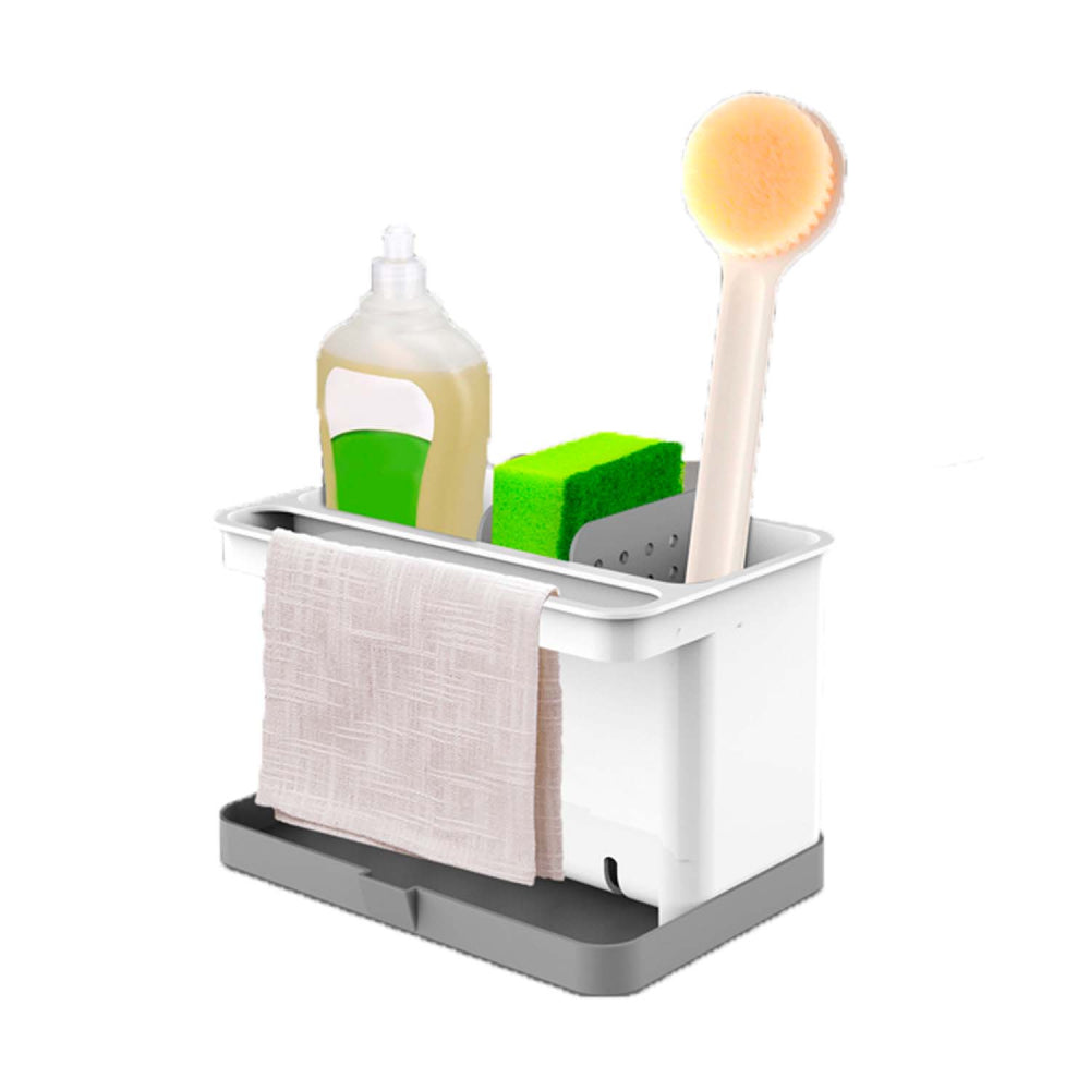 Caddy Escurridor Portaesponja Y Utensilios De Cocina Wk-019 Color Blanco