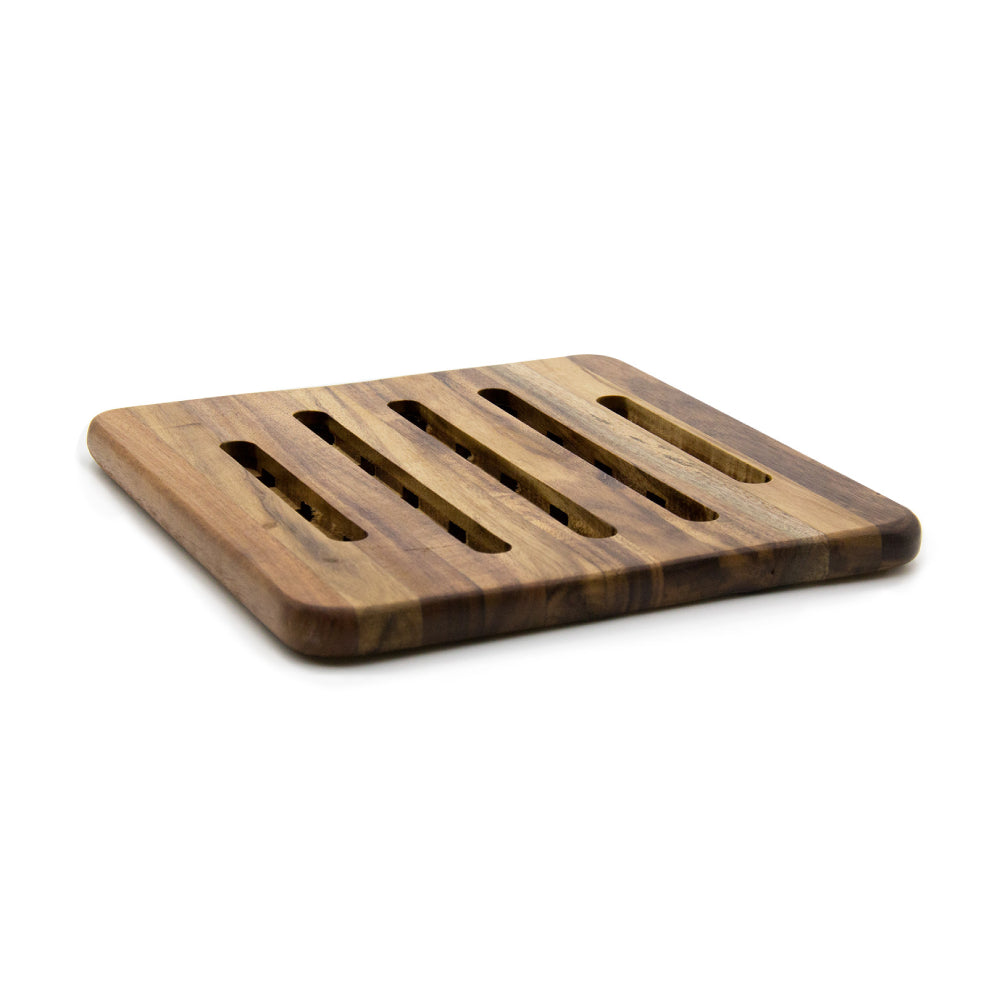 Set 2 Porta Caliente Cuadrado Madera Natural Acacia Sw-02