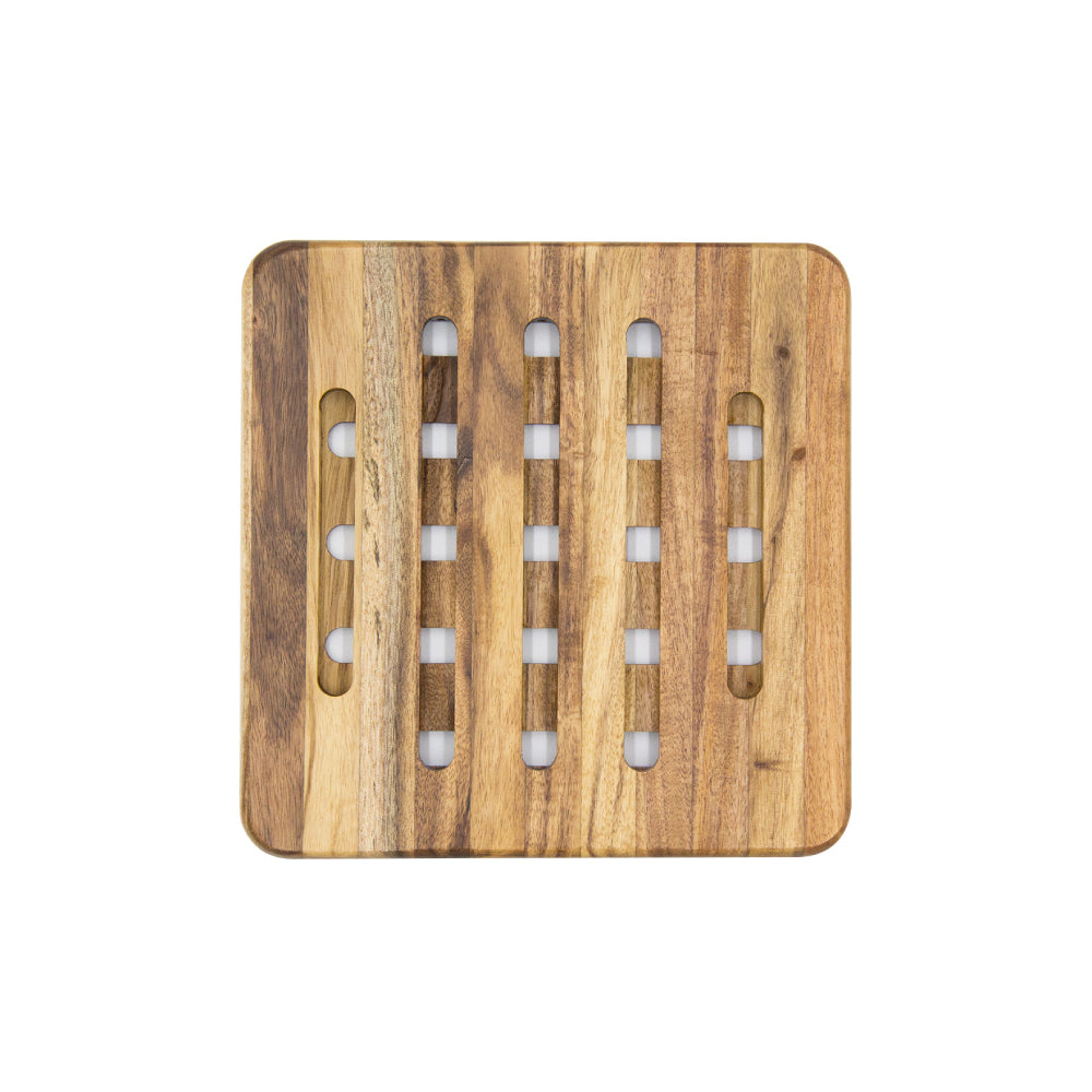 Set 2 Porta Caliente Cuadrado Madera Natural Acacia Sw-02